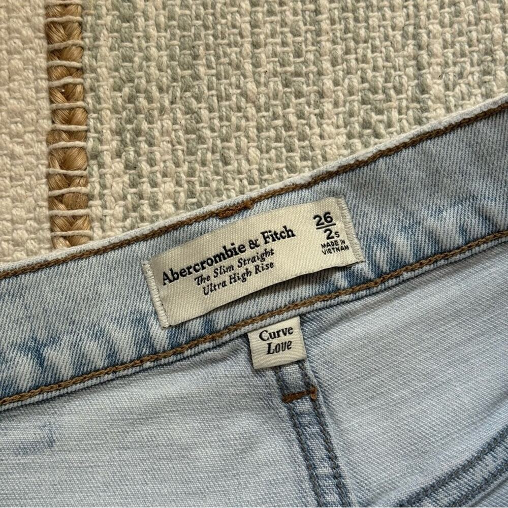 Abercrombie & Fitch Curve Love The Slim Straight Ultra High Rise Jeans 26/ 2 S - Picture 10 of 12